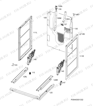 Взрыв-схема плиты (духовки) Husqvarna Electrolux QSI6280W - Схема узла Housing 001